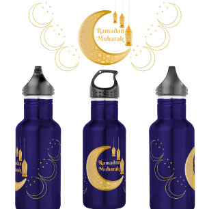 Elegante Ramadan-Mubarak-Wasserflaschen-Kunst Edelstahlflasche