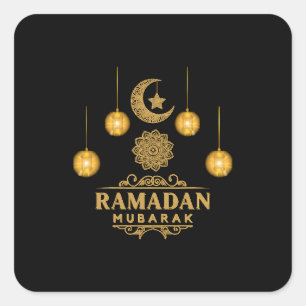 Elegante Ramadan-Nächte - Eid Mubarak 2026 Feierta Quadratischer Aufkleber