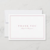 Elegante Ränder dusty rose minimalist danke (Vorderseite)