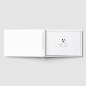 Elegante Ränder Schwarz-weiß minimalistisches Mono Gästebuch (Voll)