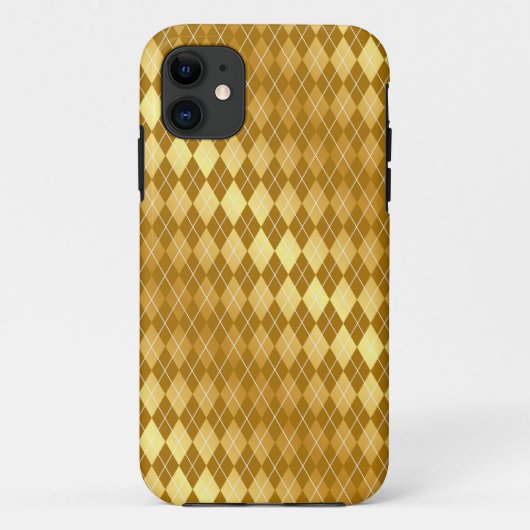 Elegante Raute Print Gold iPhone Case (Rückseite)