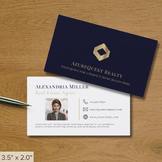 Elegante Real Anwesen Agent Foto Business Card Visitenkarte