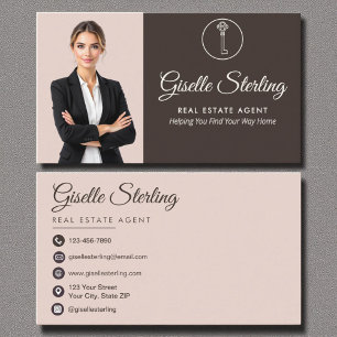 Elegante Real Anwesen Agent Foto Social Media Visitenkarte