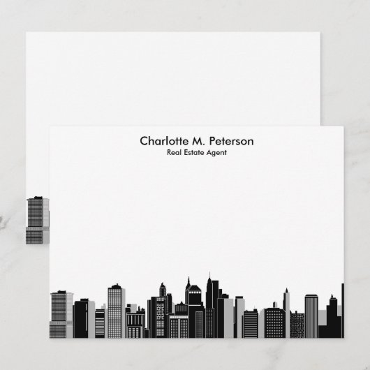 Elegante Real Anwesen Agent Realtors Mitteilungskarte (Vorne/Hinten)