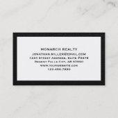 Elegante Real Anwesen Business Card Visitenkarte (Rückseite)