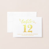 Elegante REAL FOIL Gold Hochzeiten Tischnummern Kl (Vorderseite mit Umschlag)