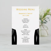 Elegante Real Gold Foil Gay Wedding Menu Cards Folieneinladung (Stehend vorne)