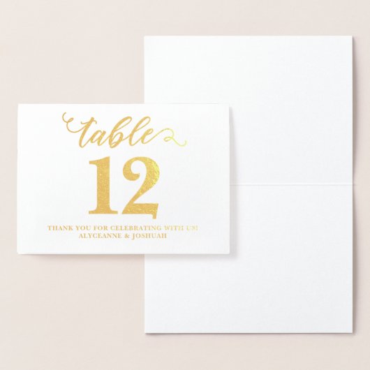 Elegante Real Gold Foil Hochzeiten Tischnummern (Anzeige)