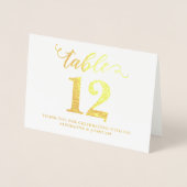 Elegante Real Gold Foil Hochzeiten Tischnummern (Vorderseite)