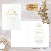 Elegante Real Gold Foil Monogramm, feierliche Hoch Folienkarte
