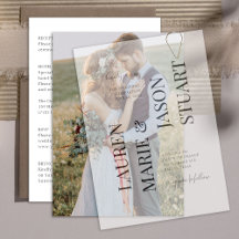 Elegante Real Vellum Overlay Einfaches Foto Hochze