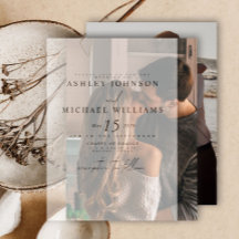 Elegante Real Vellum Overlay Modern 2 Foto Wedding