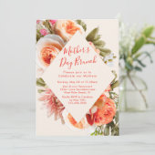 Elegante realistische Rose gestalten Muttertagsbru Einladung (Stehend Vorderseite)