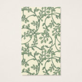 Elegante Reben Grüne Cremevorführungen Karten (Rückseite)