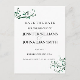 Elegante Reben speichern die Datumskarten Ankündigungspostkarte