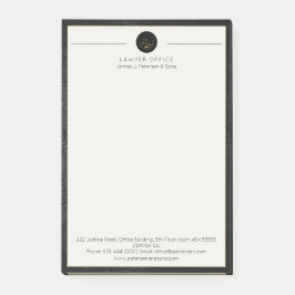 Elegante Rechtsskala der Rechtspflege Post-it Klebezettel