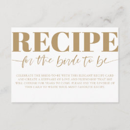 Elegante Recipe Bride zu Kalligrafie Begleitkarte