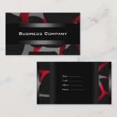 Elegante Red Abstrakt Black Business Card Company Visitenkarte (Vorne/Hinten)