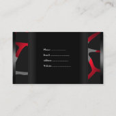 Elegante Red Abstrakt Black Business Card Company Visitenkarte (Rückseite)
