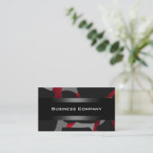 Elegante Red Abstrakt Black Business Card Company Visitenkarte (Stehend Vorderseite)