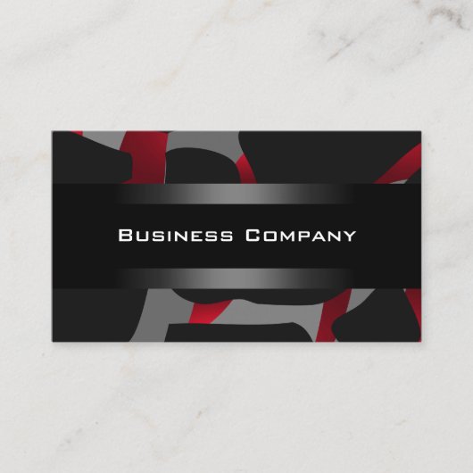 Elegante Red Abstrakt Black Business Card Company Visitenkarte (Vorderseite)