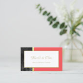 Elegante Red and Black Marble Gold Script Boutique Visitenkarte (Stehend Vorderseite)