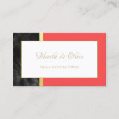 Elegante Red and Black Marble Gold Script Boutique Visitenkarte (Vorderseite)