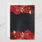 Elegante Red and Gold Blume 16 . Geburtstag Einladung (Rückseite)