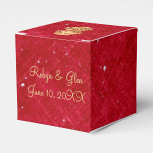 Elegante Red and Gold Vintag Cameo Gevor Box Geschenkschachtel