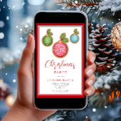 Elegante Red Bauble Weihnachtsfeiertage Party Einl Einladung