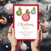Elegante Red Bauble Weihnachtsfeiertage Party Einl Einladung