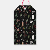 Elegante Red Berry Watercolor Wreath Weihnachten Geschenkanhänger (Rückseite)