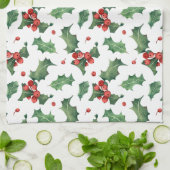 Elegante Red Berry Weihnachten Geschirrtuch (Gefaltet)