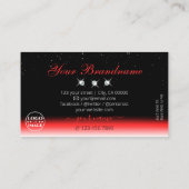 Elegante Red Black Gradient Sparkle Jewels Logo hi Visitenkarte (Rückseite)