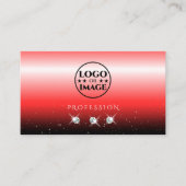 Elegante Red Black Gradient Sparkle Jewels Logo hi Visitenkarte (Vorderseite)