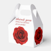 Elegante Red Blume Custom Wedding Geschenkschachtel (Rückseite)