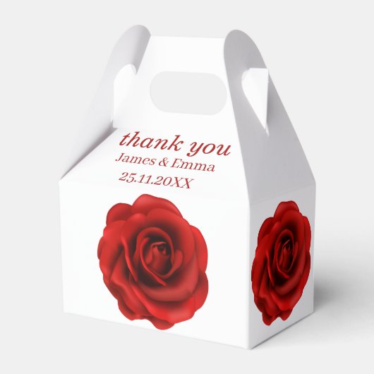 Elegante Red Blume Custom Wedding Geschenkschachtel (Vorderseite)