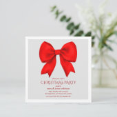 Elegante Red Bow Weihnachtsfeier Einladung (Stehend Vorderseite)