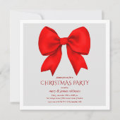 Elegante Red Bow Weihnachtsfeier Einladung (Vorderseite)