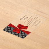 Elegante Red Bow Weihnachtsfeier Einladung (Ablage )