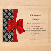 Elegante Red Bow Weihnachtsfeier Einladung (Vorderseite)