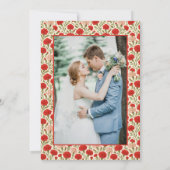 Elegante Red Carnation Blume Wedding Save the Date (Rückseite)