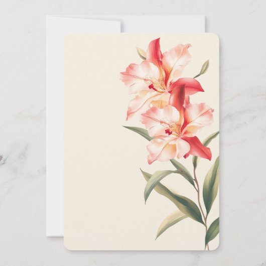 Elegante Red Cattleya Orchids Blume Hochzeit Einladung (Rückseite)