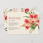 Elegante Red Cattleya Orchids Blume Hochzeit RSVP Karte (Vorne/Hinten)