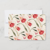 Elegante Red Cattleya Orchids Blume Hochzeit RSVP Karte (Rückseite)