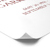 Elegante Red Celebration of Life Foto Celebrating Poster (Ecke)