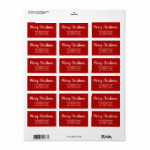 Elegante Red Christmas Custom Family Address Adressaufkleber (Vorne)