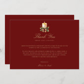 Elegante Red Christmas Deco Danke Karte (Vorne/Hinten)