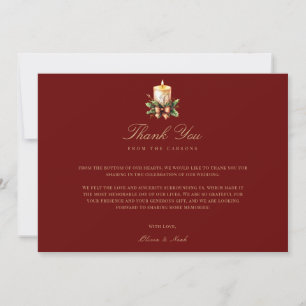 Elegante Red Christmas Deco Danke Karte