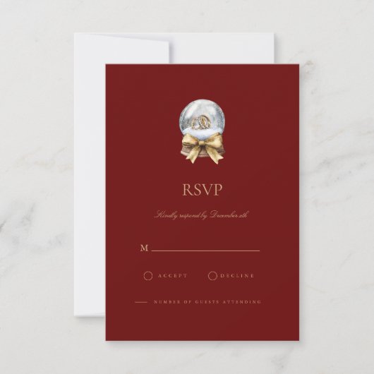 Elegante Red Christmas Decor RSVP Card (Vorderseite)